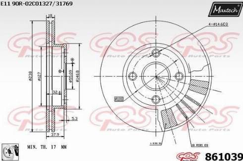 Maxtech 861039.0080 - Disque de frein cwaw.fr