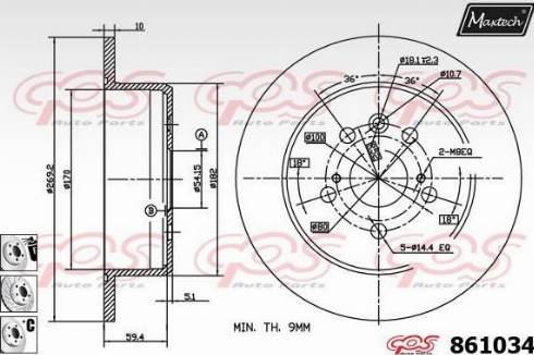 Maxtech 861034.6880 - Disque de frein cwaw.fr