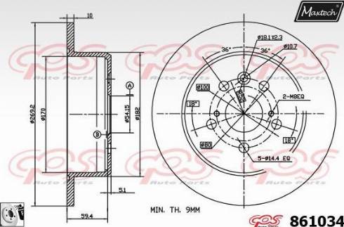 Maxtech 861034.0080 - Disque de frein cwaw.fr