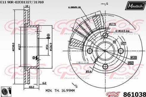 Maxtech 861038.0060 - Disque de frein cwaw.fr