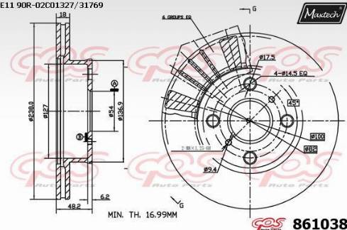 Maxtech 861038.0000 - Disque de frein cwaw.fr