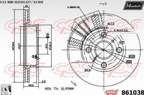 Maxtech 861038.0080 - Disque de frein cwaw.fr