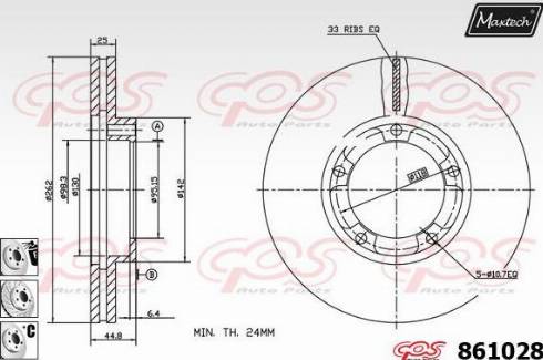 Maxtech 861028.6980 - Disque de frein cwaw.fr