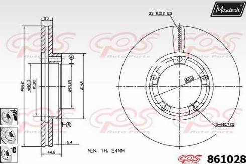 Maxtech 861028.6880 - Disque de frein cwaw.fr