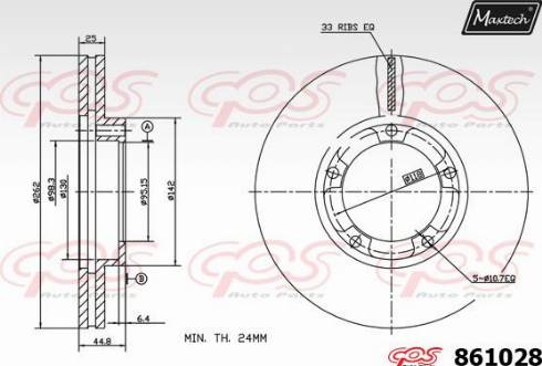 Maxtech 861028.0000 - Disque de frein cwaw.fr