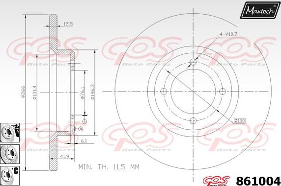 Maxtech 861028 - Disque de frein cwaw.fr