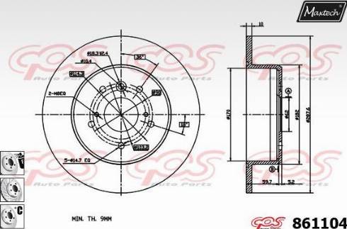 Maxtech 861104.6980 - Disque de frein cwaw.fr