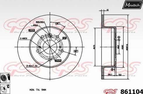 Maxtech 861104.6060 - Disque de frein cwaw.fr