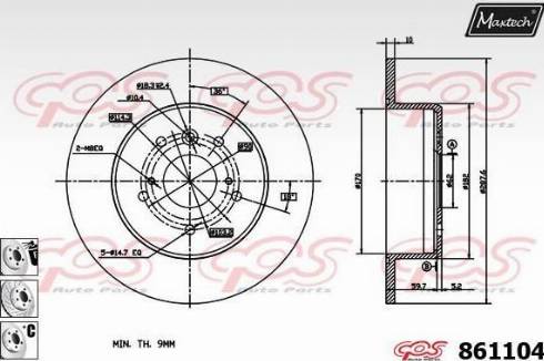 Maxtech 861104.6880 - Disque de frein cwaw.fr