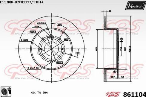 Maxtech 861104.0060 - Disque de frein cwaw.fr