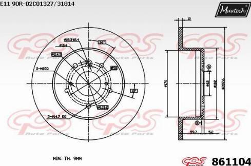 Maxtech 861104.0000 - Disque de frein cwaw.fr