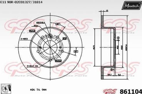 Maxtech 861104.0080 - Disque de frein cwaw.fr