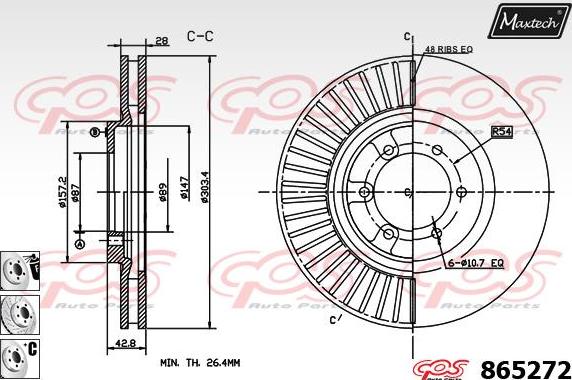 Maxtech 873036 - Disque de frein cwaw.fr