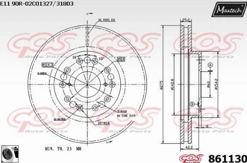 Maxtech 861130.0060 - Disque de frein cwaw.fr