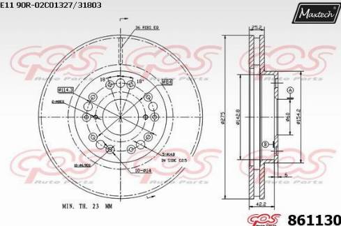 Maxtech 861130.0000 - Disque de frein cwaw.fr