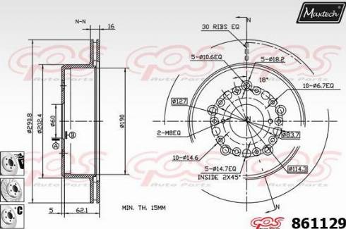 Maxtech 861129.6880 - Disque de frein cwaw.fr