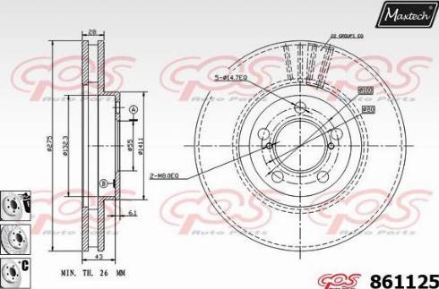 Maxtech 861125.6880 - Disque de frein cwaw.fr