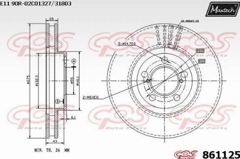 Maxtech 861125.0000 - Disque de frein cwaw.fr