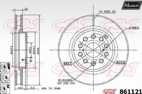 Maxtech 861121.6980 - Disque de frein cwaw.fr