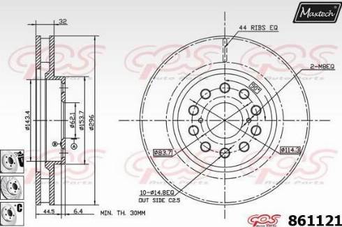 Maxtech 861121.6880 - Disque de frein cwaw.fr