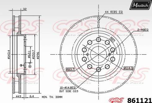 Maxtech 861121.0000 - Disque de frein cwaw.fr