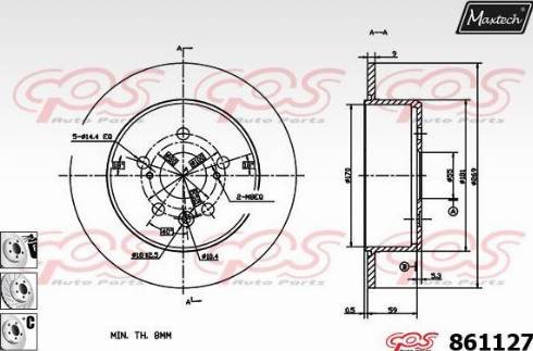 Maxtech 861127.6980 - Disque de frein cwaw.fr