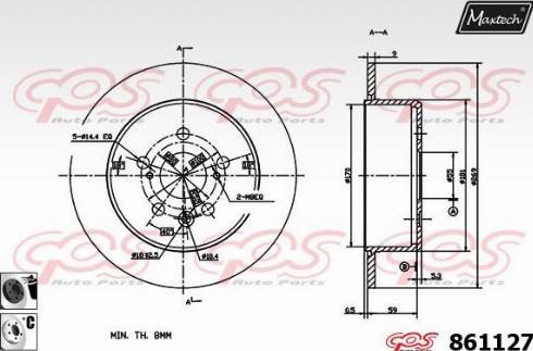 Maxtech 861127.6060 - Disque de frein cwaw.fr