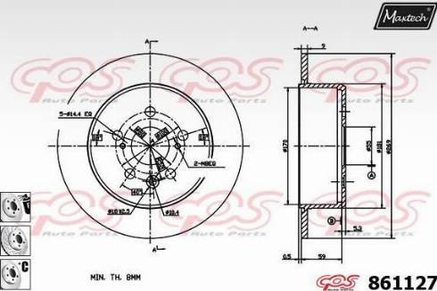 Maxtech 861127.6880 - Disque de frein cwaw.fr