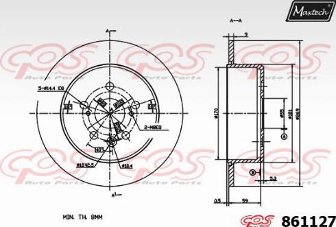 Maxtech 861127.0000 - Disque de frein cwaw.fr