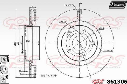 Maxtech 861306.6880 - Disque de frein cwaw.fr