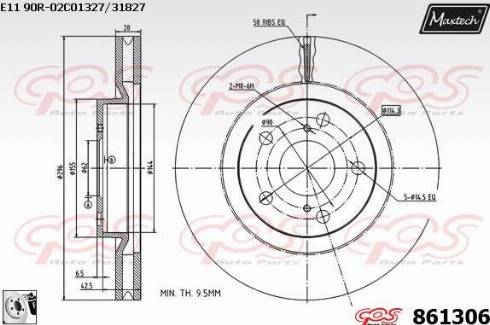 Maxtech 861306.0080 - Disque de frein cwaw.fr