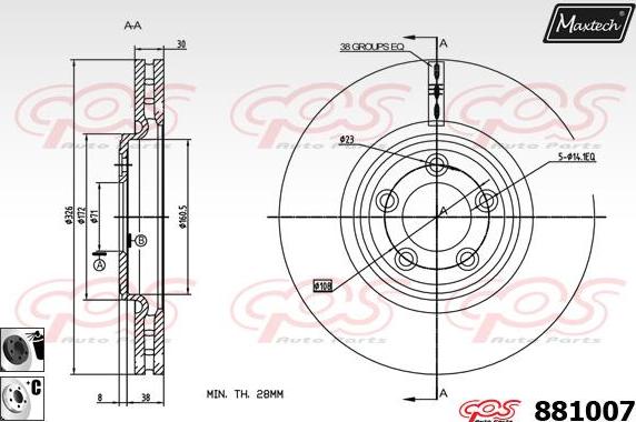 Maxtech 861306 - Disque de frein cwaw.fr