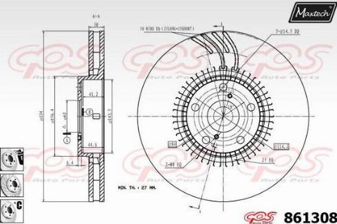 Maxtech 861308.6880 - Disque de frein cwaw.fr