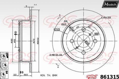 Maxtech 861315.6880 - Disque de frein cwaw.fr