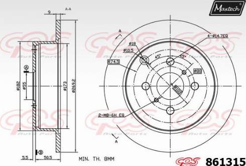 Maxtech 861315.0000 - Disque de frein cwaw.fr