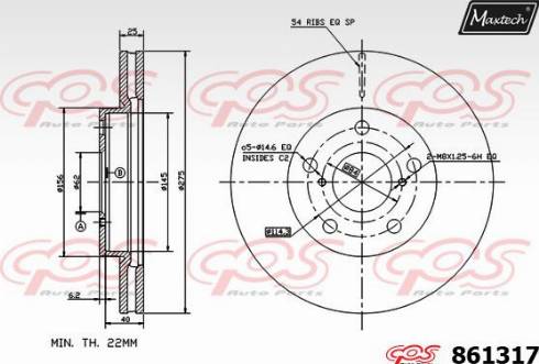 Maxtech 861317.0000 - Disque de frein cwaw.fr