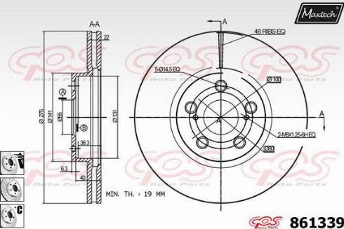 Maxtech 861339.6880 - Disque de frein cwaw.fr