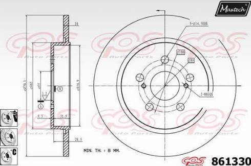 Maxtech 861330.6880 - Disque de frein cwaw.fr