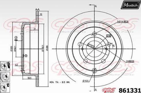 Maxtech 861331.6980 - Disque de frein cwaw.fr