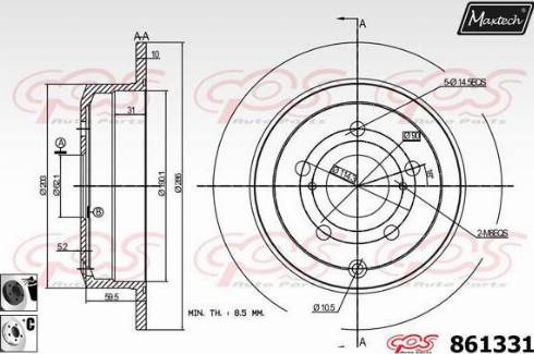 Maxtech 861331.6060 - Disque de frein cwaw.fr