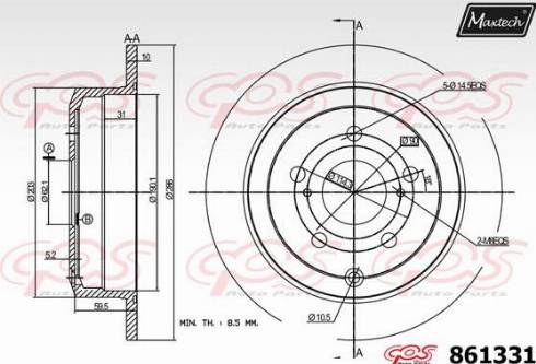 Maxtech 861331.0000 - Disque de frein cwaw.fr