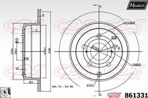 Maxtech 861331.0080 - Disque de frein cwaw.fr