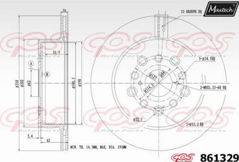 Maxtech 861329.0000 - Disque de frein cwaw.fr