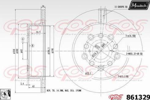 Maxtech 861329.0080 - Disque de frein cwaw.fr