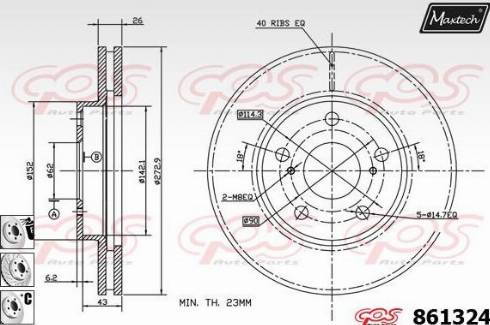 Maxtech 861324.6880 - Disque de frein cwaw.fr