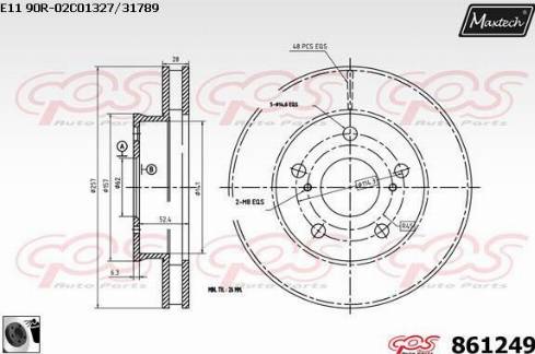 Maxtech 861249.0060 - Disque de frein cwaw.fr