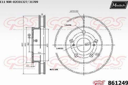 Maxtech 861249.0000 - Disque de frein cwaw.fr