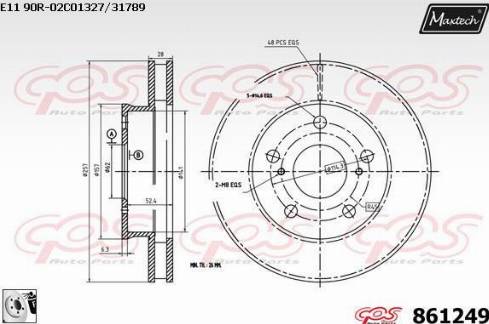 Maxtech 861249.0080 - Disque de frein cwaw.fr