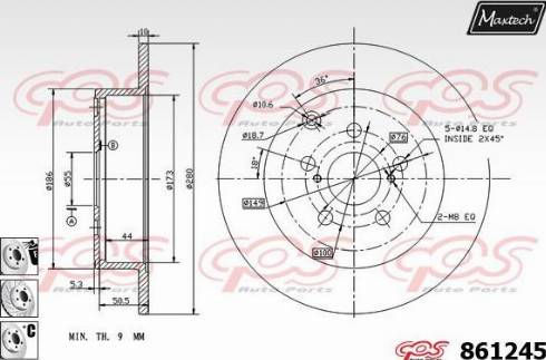 Maxtech 861245.6880 - Disque de frein cwaw.fr