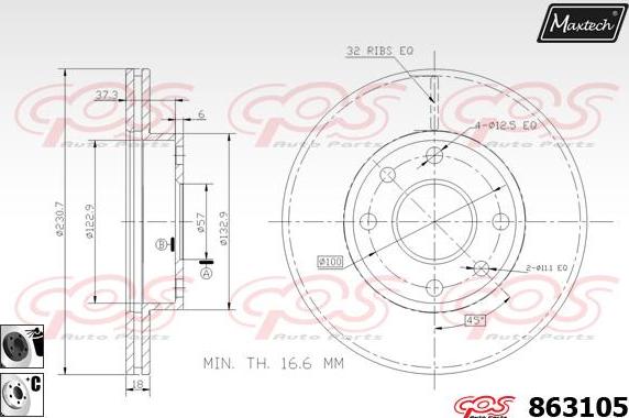 Maxtech 861245 - Disque de frein cwaw.fr